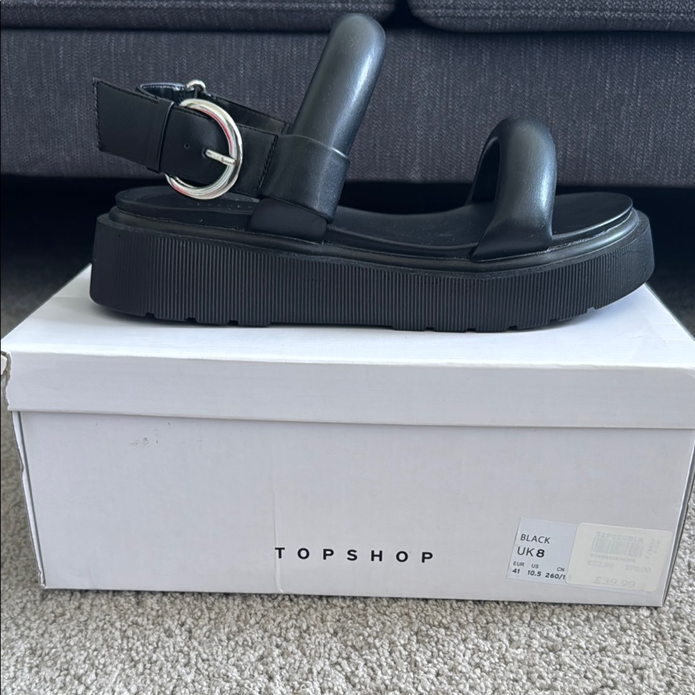 Topshop Black Chunky Sandals